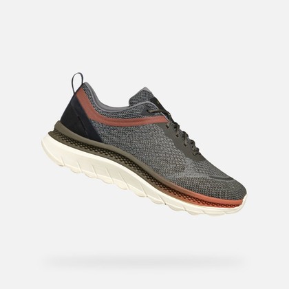 Sneaker tecnica grigio verde